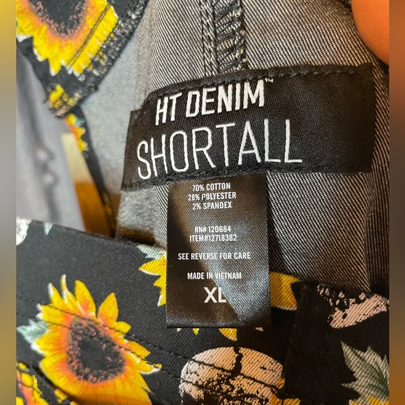 HT Denim Sunflowers & Skulls Shortalls - Picture 9 of 11
